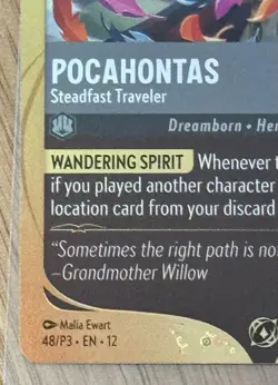 Disney Lorcana Wilds Unknown Pocahontas Steadfast Traveler 48/P3 Promo Unsealed - Image 5