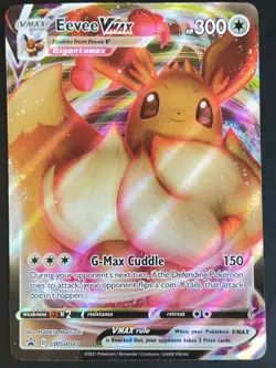 Pokemon Eevee VMAX SWSH087 TCG Promo Card Holo, Unsealed - Image 1