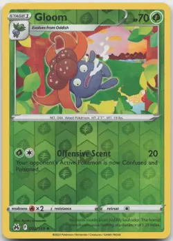 Gloom 002/159 Uncommon Crown Zenith Pokemon Reverse Holo Near Mint - Image 1