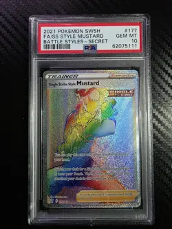 2021 Pokemon Battle Styles #177 Fa/Ss Style Mustard Battle Styles-Secret PSA 10 - Image 1