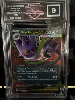 56/94 Mega Gengar ex 2025 Pokemon Phantasmal #056 Double Rare ECC-9 graded - Image 1