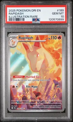 PSA 10 Rapidash 189/182 Illustration Rare Destined Rivals Pokemon Card - Image 1