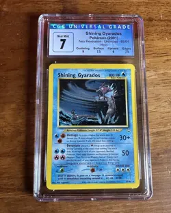 Pokemon TCG Shining Gyarados Holo Neo Revelation 65/64 CGC 7 with Subgrades - Image 1