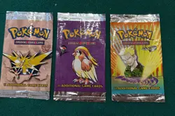3 Pokemon EMPTY Booster packs - including Fossil - Image 1