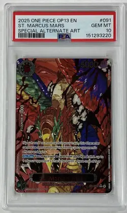 2025 ONE PIECE CARRYING ON HIS WILL SPECIAL ALT ART #091 ST. MARCUS MARS PSA 10 - Image 1