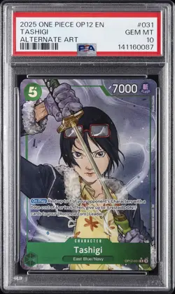 2025 ONE PIECE OP12-LEGACY OF THE MASTER ALTERNATE ART #031 TASHIGI PSA 10 - Image 1