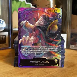 • Monkey.D.Luffy • OP05-060 Leader SD 18 PURPLE Holo Foil One Piece TCG NM - Image 1