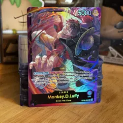 • Monkey.D.Luffy • OP05-060 Leader SD 18 PURPLE Holo Foil One Piece TCG NM - Image 2