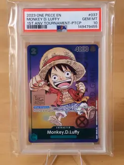 Monkey D Luffy P-037 (1st Anniversary Tournament Promo) PSA 10 - Image 1