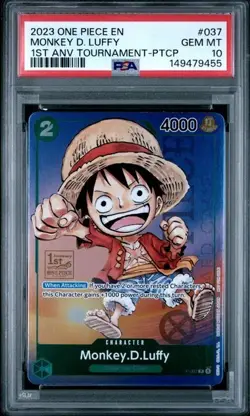 Monkey D Luffy P-037 (1st Anniversary Tournament Promo) PSA 10 - Image 3