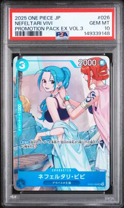 2025 ONE PIECE JAPANESE PROMOTION PACK EX VOL.3 #026 NEFELTARI VIVI PSA 10 - Image 1