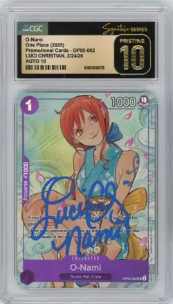 CGC Pristine 10 Auto 10 Luci Christian O-Nami Illustration Box Vol.1 OP05-062 - Image 1