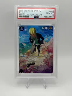 Namco Sanji ST14-003 SP Foil Super Rare English PSA 10 One Piece CCG - Image 1