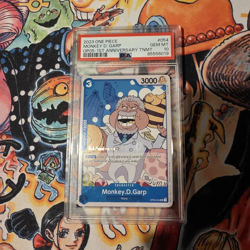 Bandai One Piece CCG Monkey D. Garp OP05-054 EN 1st Anniversary PSA 10 - Image 1
