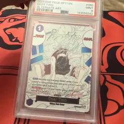 2025 ONE PIECE OP11-A FIST OF DIVINE SPEED ALTERNATE ART #080 GEAR TWO PSA 9! - Image 1