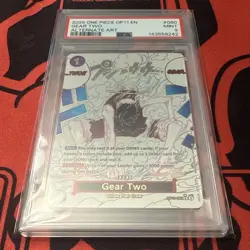 2025 ONE PIECE OP11-A FIST OF DIVINE SPEED ALTERNATE ART #080 GEAR TWO PSA 9! - Image 2