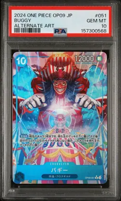 2024 One piece Japanese OP09- Emperors In The New World 051 Buggy ALT ART PSA 10 - Image 1