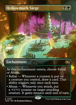 MTG Hollowmurk Siege - Foil - Borderless, Tarkir: Dragonstorm, Lightly Played, E - Image 1