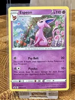 Pokemon TCG Card Espeon SWSH174 Black Star Promo Cosmo Holo Near Mint - Image 1