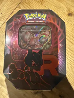 Pokemon Team Rocket Tin Mewtwo ex (1 Foil Promo Card & 4 Booster Packs) - Image 1