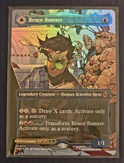 Magic MTG Marvel Super Heroes Bruce Banner Incredible Hulk Borderless Foil M0331 - Image 1