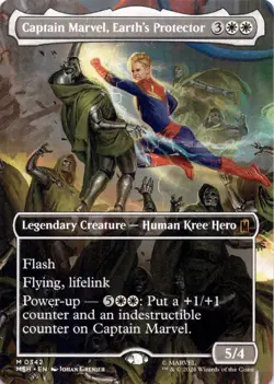 Captain Marvel, Earth's Protector (Borderless) 342 Marvel Super Heroes MTG NM - Image 1