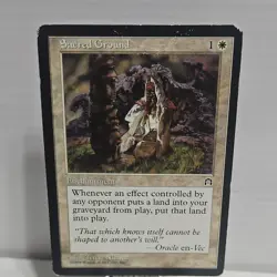 Wizards Sacred Ground 1998 Regular Enchantment White Magic: The Gathering - Image 1