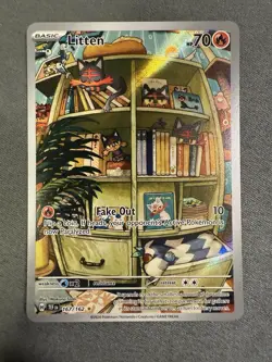 Litten 167/162 ILLUSTRATION RARE Temporal Forces HOLO NM Pokemon Card - Image 2