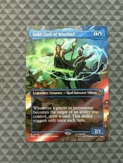 MTG Loki, God of Mischief #0345 Borderless Rare Marvel Super Heroes (MSH) - Image 1