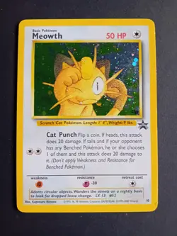 Pokemon Card: Wizards Black Star Promo Holo: Meowth 10 - Image 1