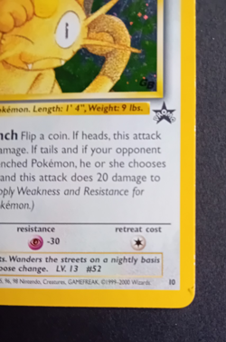 Pokemon Card: Wizards Black Star Promo Holo: Meowth 10 - Image 5