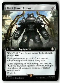 T-45 Power Armor (Extended Art) 437 Universes Beyond: Fallout MTG NM - Image 1