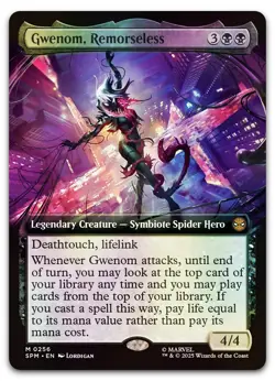 Gwenom, Remorseless (Extended Art) #256 (Foil) (NM) Spider-Man SPM Magic MTG - Image 1
