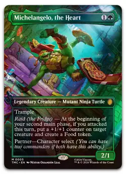 Michelangelo, the Heart (0005) (Borderless) (Foil) NM Commander: Teenage Mutant - Image 1