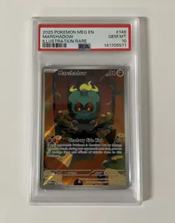 2025 POKEMON MEG EN-MEGA EVOLUTION ILLUSTRATION RARE #146 MARSHADOW PSA 10 - Image 1