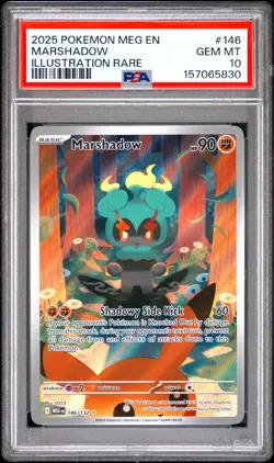 2025 POKEMON MEG EN-MEGA EVOLUTION ILLUSTRATION RARE #146 MARSHADOW PSA 10 - Image 1