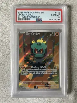 2025 POKEMON MEG EN-MEGA EVOLUTION ILLUSTRATION RARE #146 MARSHADOW PSA 10 - Image 1