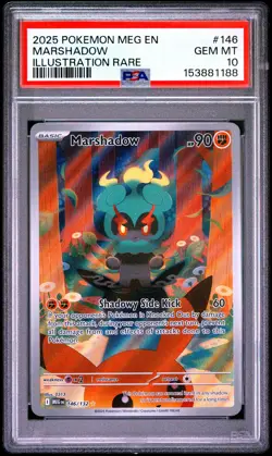 2025 POKEMON MEG EN-MEGA EVOLUTION ILLUSTRATION RARE #146 MARSHADOW PSA 10 - Image 1
