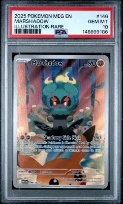 POKEMON 2025 MEG EN-MEGA EVOLUTION ILLUSTRATION RARE #146 MARSHADOW PSA 10 - Image 1