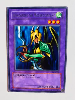 YU-GI-OH! DRAGONESS THE WICKED KNIGHT LOB-086 RARE FOIL NM CARD - Image 1