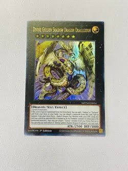 Yugioh Divine Golden Shadow Dragon Dragluxion MZTM-EN014 Secret Rare 1st Ed NM - Image 1