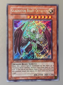 yugioh Gladiator Beast Octavius GLAS-EN000 Secret LEAK 1st Ed NM - Image 1