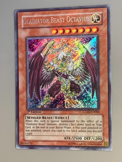 yugioh Gladiator Beast Octavius GLAS-EN000 Secret LEAK 1st Ed NM - Image 4