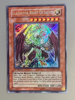 yugioh Gladiator Beast Octavius GLAS-EN000 Secret LEAK 1st Ed NM - Image 5