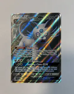 Pokemon TCG Alolan Persian GX Cosmic Eclipse 219/236 Holo Full Art - Image 1