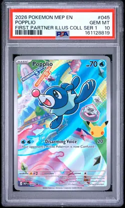 2026 POKEMON MEP EN-ME BLACK STAR PROMO #045 POPPLIO PSA 10 - Image 1