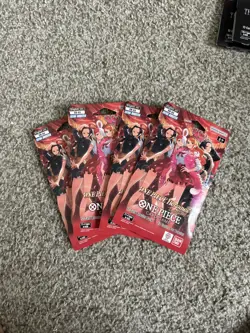 One Piece Heroines EB-03 Lot Of 4 Sleeved Booster Pack English Sealed In Hand - Image 1
