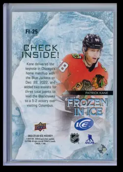 2022-23 Upper Deck Ice Frozen In ice unripped Patrick Kane #FI-25 - Image 2