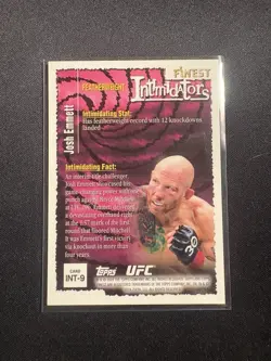 2024 Topps Finest UFC - Intimidators Josh Emmett #INT-9 Green Shimmer Refractor - Image 2