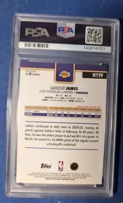 2025 Topps Holiday H119 Lebron James Metallic Holly SSP PSA 9 Pop 1 - Image 2